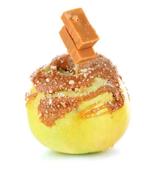 Домашнє акуратне яблуко, ізольоване на білому — стокове фото