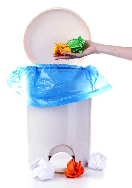 Garbage bin, isolated on white Stock Photo