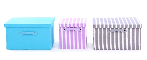 Textile boxes, isolated on white — Stock Photo, Image