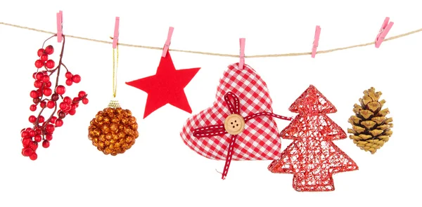 Christmas decorations isolated on white — Stock Photo, Image