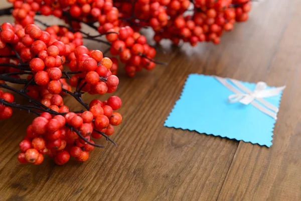 Artificial berries, on wooden background — Stock Photo, Image