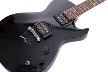 elektro gitar beyazda izole