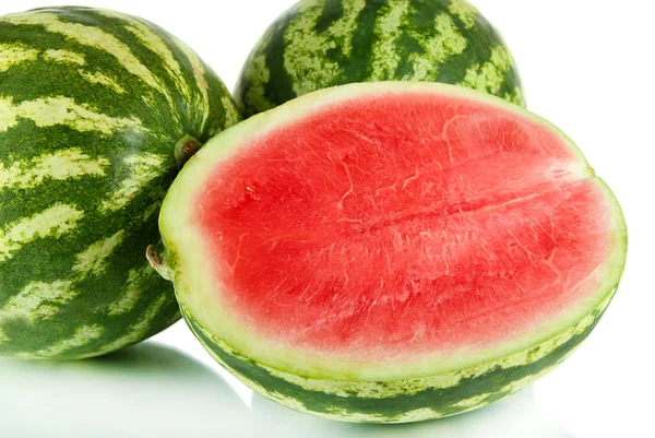 Mogen vattenmeloner isolerad på vit — Stockfoto