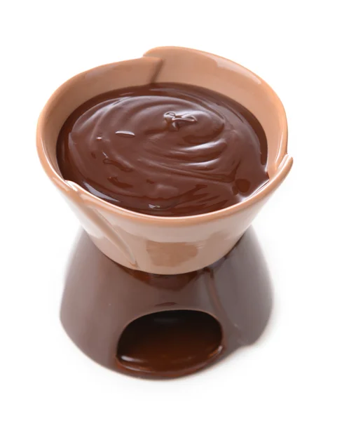 Fondue coklat, diisolasi pada putih — Stok Foto