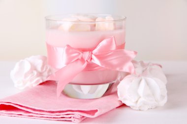 lezzetli yoğurt ile marshmallow, yakın çekim