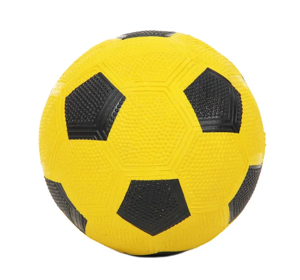 Ballon de football jaune pour enfants, isolé sur blanc — Photo