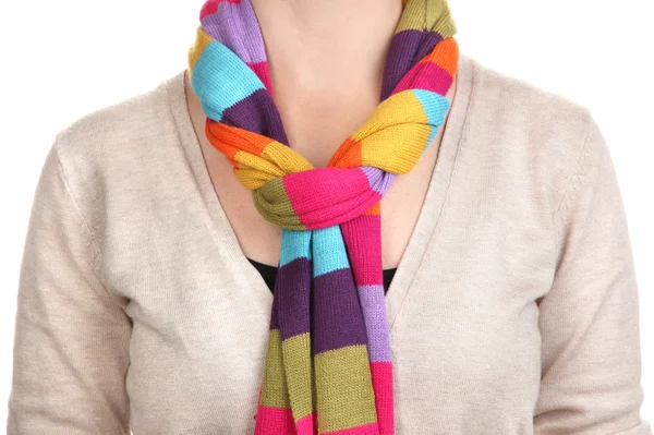 Woman wearing scarf close up — Stock Photo, Image