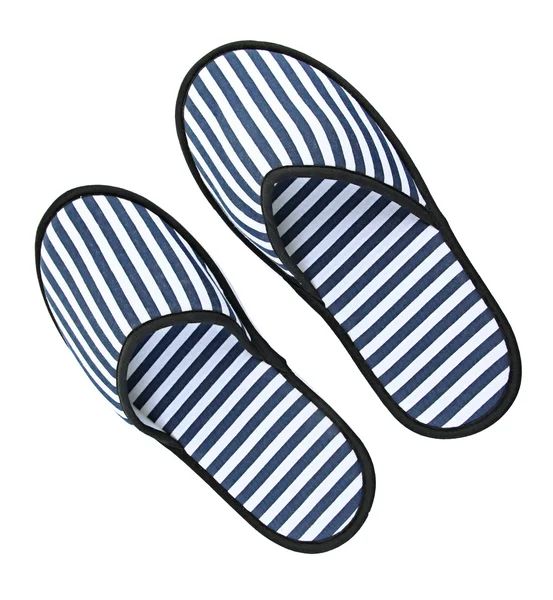 Striped slippers isolated on white — Stock Photo, Image