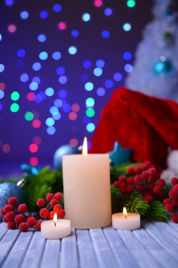 mumlar ve parlak arka plan christmas dekorasyon
