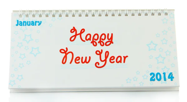 新的一年的日历，孤立的白色衬底上 — 图库照片