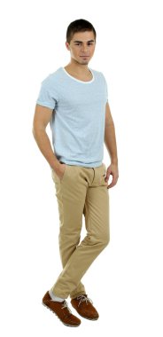 beyaz izole yakışıklı genç