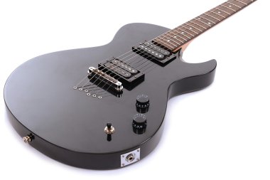 elektro gitar beyazda izole
