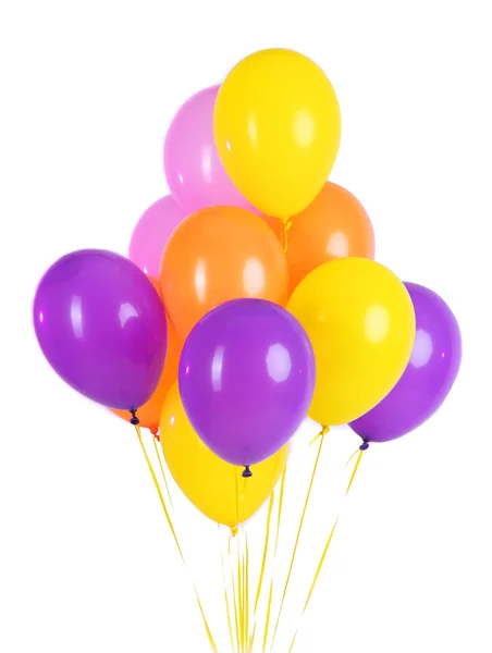 Πολύχρωμα μπαλόνια σε φόντο χρώμα — Φωτογραφία Αρχείου