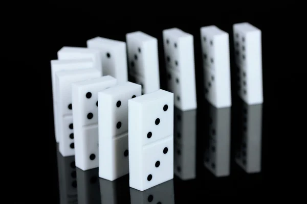 Dominoes isolated on black — Stock Photo, Image