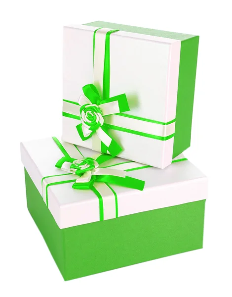 Όμορφο δώρο κουτιά που απομονώνονται σε λευκό — Φωτογραφία Αρχείου