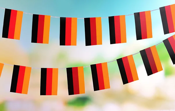 Garland of flags on bright background — Stock Photo, Image