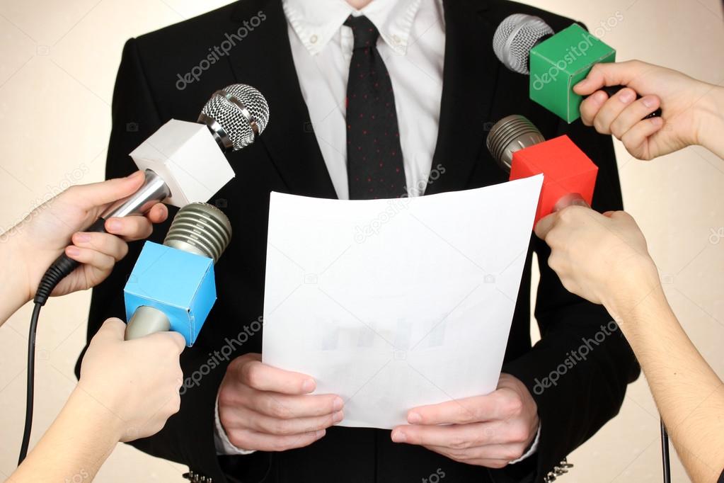 Conference meeting microphones and businessman
