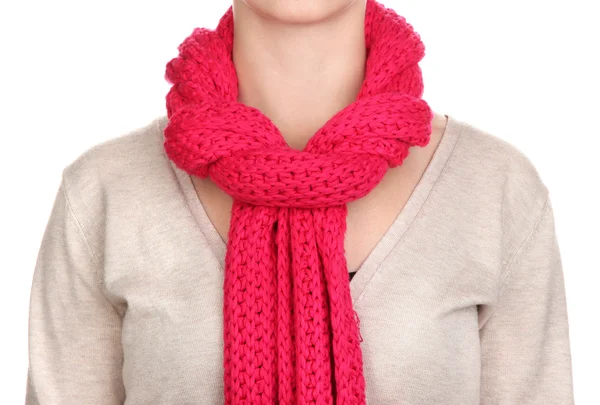 Woman wearing scarf close up — Stock Photo, Image