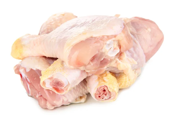 Patas de pollo crudas aisladas en blanco — Foto de Stock