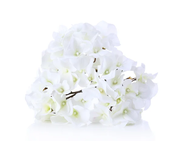 Bouquet de belles fleurs artificielles, isolé sur blanc — Photo