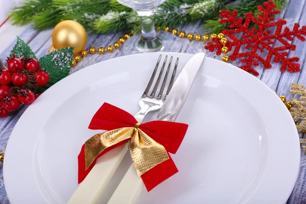 Beautiful Christmas setting close up — Stock Photo, Image