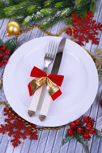 Beautiful Christmas setting close up — Stock Photo, Image