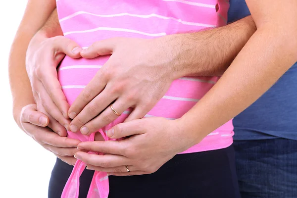 Pregnant woman with her husband close up Stock Picture