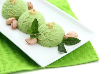 lezzetli dondurma tabağı yakın çekim