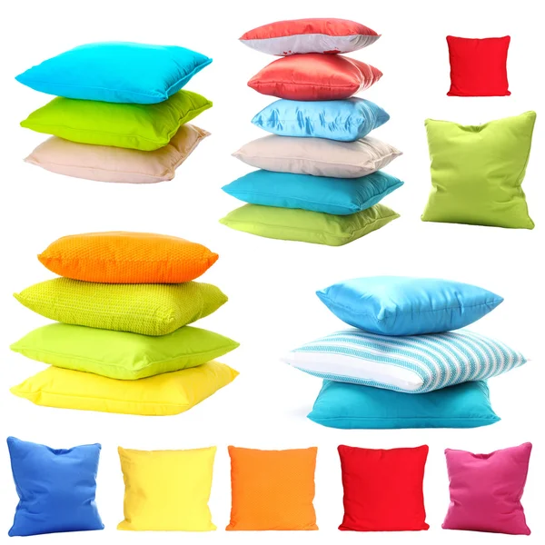 Kolaż kolor poduszek — Zdjęcie stockowe