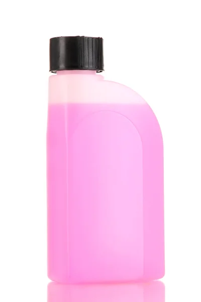 Pink liquid for car in canister isolated on white — Stock Photo, Image