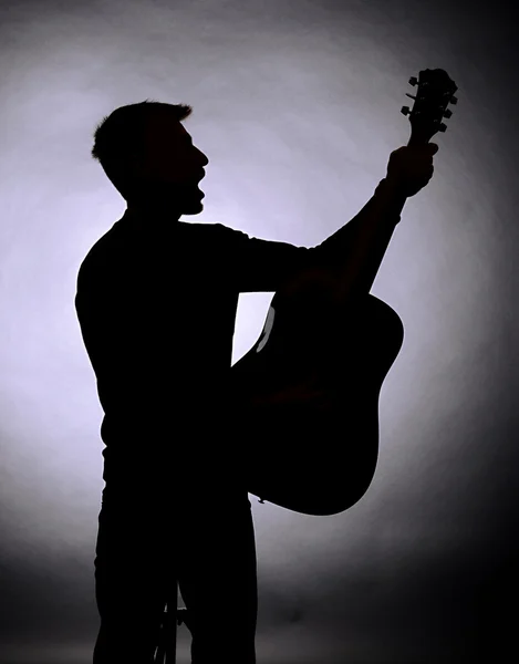 Gitarist silhouet — Stockfoto