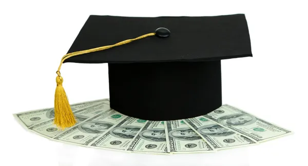 Money for graduation or training isolated on white — Stock Photo, Image