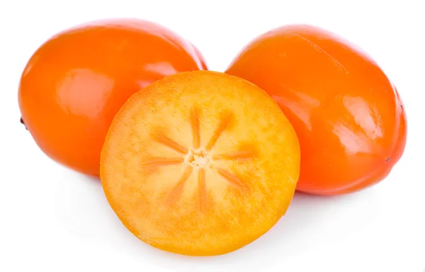 Ripe persimmons isolated on white — Stock Photo, Image