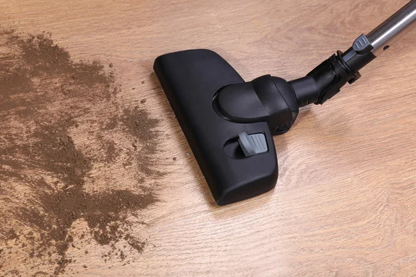 Vacuuming floor in house — Stock Photo, Image