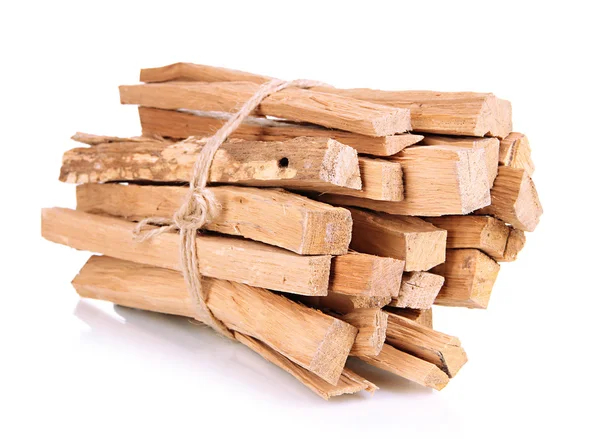 Stack of firewood isolated on white — Stock Photo, Image