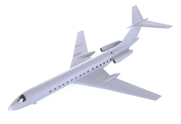 Samolot z tworzyw sztucznych na białym tle — Zdjęcie stockowe