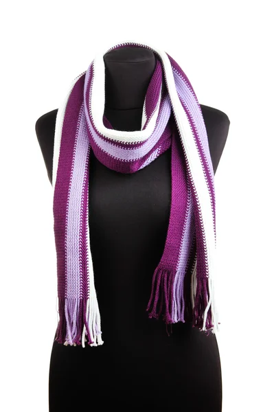 Mannequin wearing scarf isolated on white — Stock Photo, Image