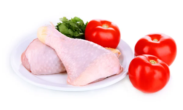 Raw chicken legs isolated on white — Stock Photo, Image