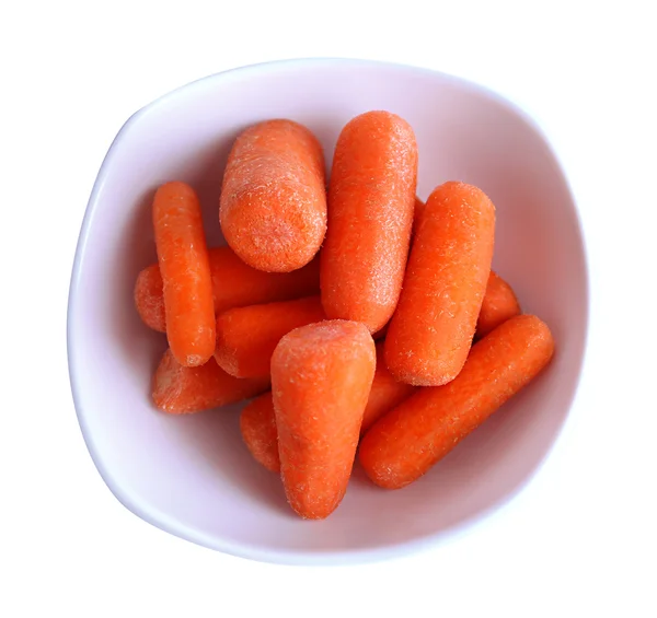 Baby carrot sticks isolated on white — Stock Photo, Image