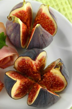 lezzetli incir ile jambon, yakın çekim