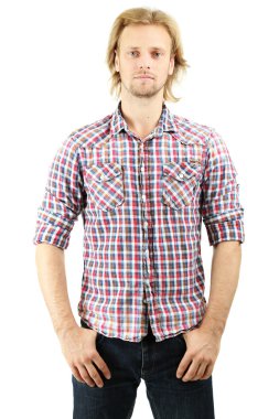 beyaz izole yakışıklı genç