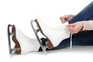 beyaz izole paten giymiş skater