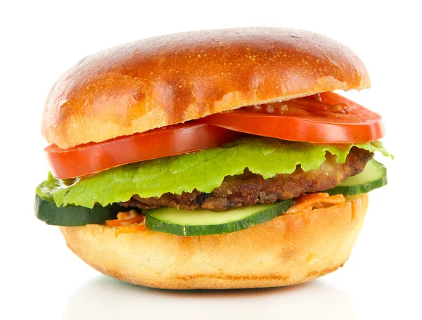 Große und leckere Hamburger isoliert auf weiß — Stockfoto