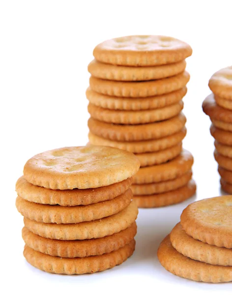 Leckere Cracker isoliert auf weiß — Stockfoto