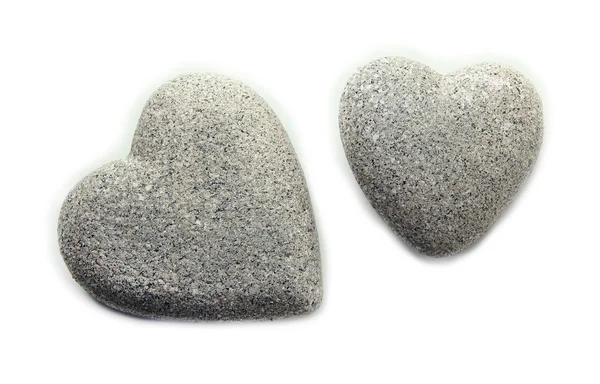 Grey stones in shape of heart, isolated on white — Stock Photo, Image