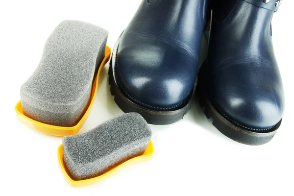 Shoe polishing close up — Stock Photo, Image