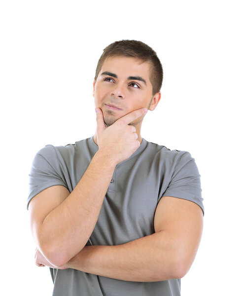 Красивый молодой человек, изолированный на белом
