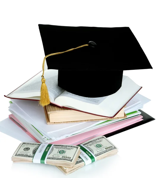 Dinero para la graduación o formación aislado en blanco — Foto de Stock