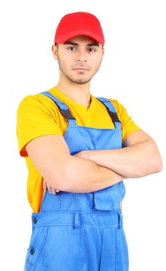 beyaz izole erkek işçi