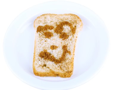 komik tost, üzerinde beyaz izole